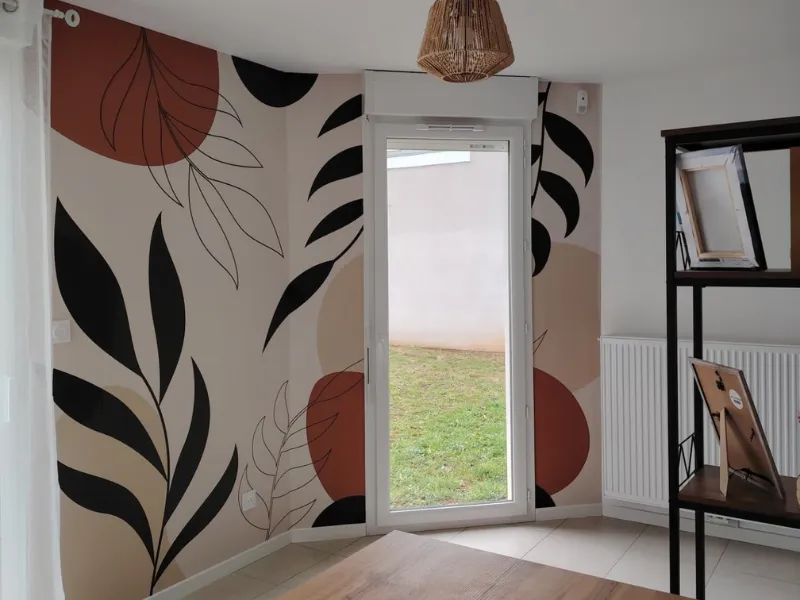 pose papier peint les herbiers